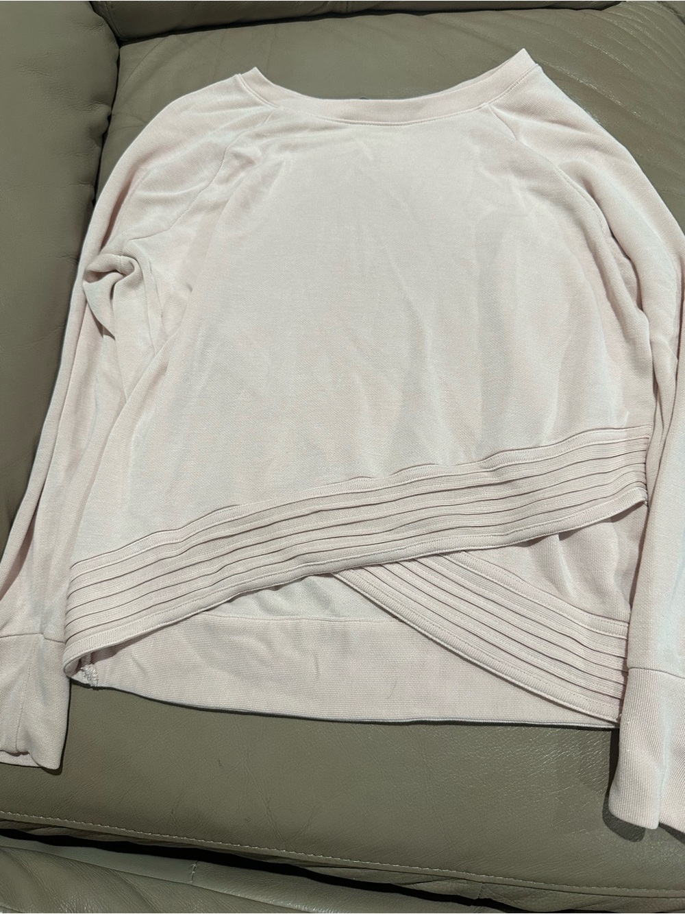 Athleta Blush Pink Ribbed-Hem Lightweight Pullover